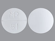 Sulfamethoxazole-Trimethoprim: This is a Tablet imprinted with MP  81 on the front, nothing on the back.