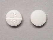 Labetalol Hcl: This is a white round Tablet imprinted with MP  271 on the front, nothing on the back, and is manufactured by MARLEX PHARM..