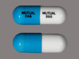 This is a Capsule imprinted with MUTUAL  866 on the front, MUTUAL  866 on the back.