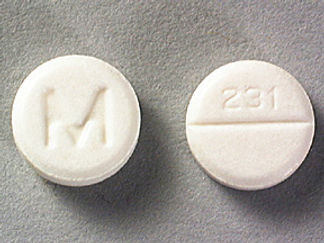This is a Tablet imprinted with M on the front, 231 on the back.