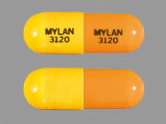 Esto es un Cápsula imprimido con MYLAN  3120 en la parte delantera, MYLAN  3120 en la parte posterior, y es fabricado por None.