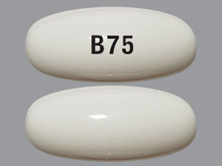 This is a Capsule imprinted with B75 on the front, nothing on the back.