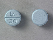 Clorazepate Dipotassium: This is a Tablet imprinted with M  30 on the front, nothing on the back.