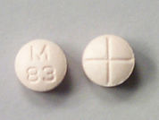 Captopril/Hydrochlorothiazide: Esto es un Tableta imprimido con M  83 en la parte delantera, nada en la parte posterior, y es fabricado por None.