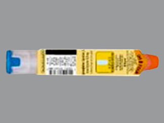 This is a Auto-injector imprinted with nothing on the front, nothing on the back.