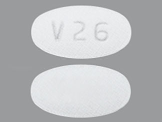 This is a Tablet imprinted with V26 on the front, nothing on the back.