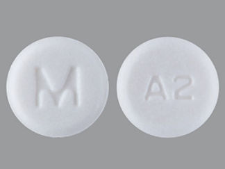 This is a Tablet imprinted with M on the front, A 2 on the back.
