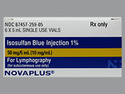 Isosulfan Blue: This is a Vial imprinted with nothing on the front, nothing on the back.