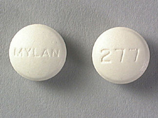 Esto es un Tableta imprimido con MYLAN en la parte delantera, 277 en la parte posterior, y es fabricado por None.