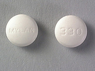 This is a Tablet imprinted with MYLAN on the front, 330 on the back.