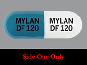 Dimethyl Fumarate: Esto es un Cápsula Dr imprimido con MYLAN  DF 120 en la parte delantera, MYLAN  DF 120 en la parte posterior, y es fabricado por None.