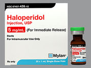 Haloperidol Lactate: This is a Vial imprinted with nothing on the front, nothing on the back.