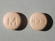 Bupropion Hcl: This is a Tablet imprinted with M on the front, 433 on the back.