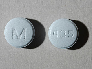 This is a Tablet imprinted with M on the front, 435 on the back.