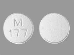 This is a Tablet Er 24 Hr imprinted with M  177 on the front, nothing on the back.