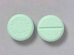 This is a green round Tablet imprinted with MYLAN  477 on the front, nothing on the back, and is manufactured by MYLAN INSTITUTI.