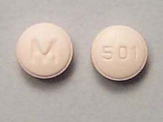This is a Tablet imprinted with M on the front, 501 on the back.