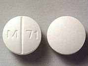 Allopurinol: This is a Tablet imprinted with M  71 on the front, nothing on the back.