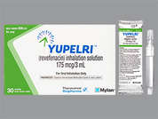 Yupelri: Esto es un Vial Nebulizador incoloro imprimido con nada en la parte delantera, nada en la parte posterior, y es fabricado por MYLAN SP-VIATRI.