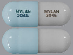 This is a Capsule imprinted with MYLAN  2046 on the front, MYLAN  2046 on the back.