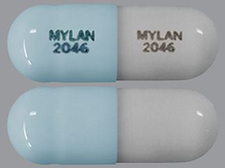 This is a Capsule imprinted with MYLAN  2046 on the front, MYLAN  2046 on the back.