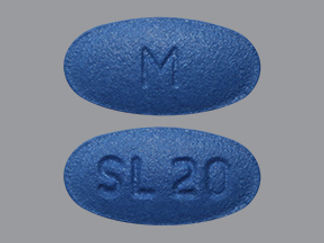This is a Tablet imprinted with M on the front, SL 20 on the back.