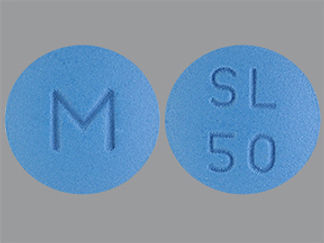 This is a Tablet imprinted with M on the front, SL  50 on the back.