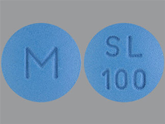 This is a Tablet imprinted with M on the front, SL  100 on the back.