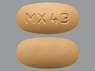 This is a Tablet imprinted with MX43 on the front, nothing on the back.