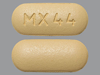 This is a Tablet imprinted with MX44 on the front, nothing on the back.