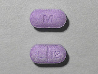 This is a Tablet imprinted with M on the front, L 12 on the back.