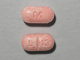 This is a Tablet imprinted with M on the front, L  13 on the back.