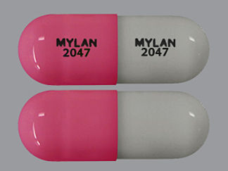 This is a Capsule imprinted with MYLAN  2047 on the front, MYLAN  2047 on the back.