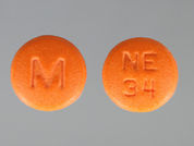 Nisoldipine: This is a Tablet Er 24 Hr imprinted with M on the front, NE  34 on the back.