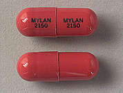 Meclofenamate Sodium: This is a coral oblong Capsule imprinted with MYLAN  2150 on the front, MYLAN  2150 on the back, and is manufactured by MYLAN.