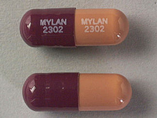 This is a Capsule imprinted with MYLAN  2302 on the front, MYLAN  2302 on the back.