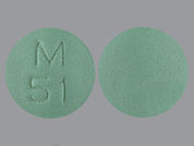 Amitriptyline Hcl: This is a Tablet imprinted with M  51 on the front, nothing on the back.