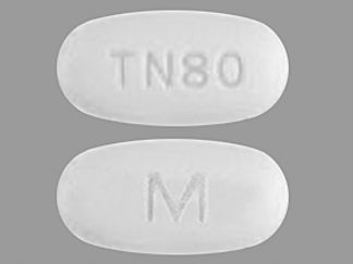 This is a Tablet imprinted with M on the front, TN80 on the back.