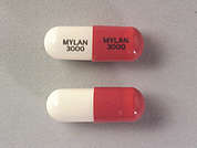 Meclofenamate Sodium: This is a coral oblong Capsule imprinted with MYLAN  3000 on the front, MYLAN  3000 on the back, and is manufactured by MYLAN.
