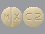 Candesartan-Hydrochlorothiazid: This is a Tablet imprinted with M X on the front, C2 on the back.