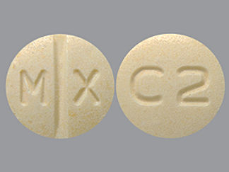 This is a Tablet imprinted with M X on the front, C2 on the back.