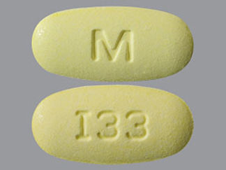 This is a Tablet imprinted with M on the front, I33 on the back.