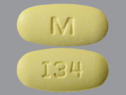 Irbesartan-Hydrochlorothiazide: This is a Tablet imprinted with M on the front, I34 on the back.