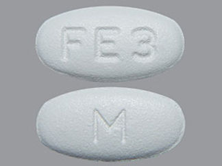This is a Tablet imprinted with M on the front, FE3 on the back.