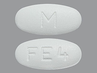 This is a Tablet imprinted with M on the front, FE4 on the back.