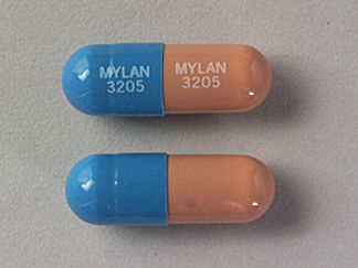 Esto es un Cápsula imprimido con MYLAN  3205 en la parte delantera, MYLAN  3205 en la parte posterior, y es fabricado por None.