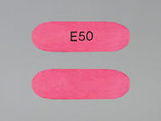 Etoposide: Esto es un Cápsula imprimido con E50 en la parte delantera, nada en la parte posterior, y es fabricado por None.