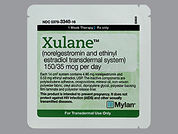 Xulane: This is a Patch Transdermal Weekly imprinted with nothing on the front, nothing on the back.