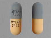 Nitrofurantoin Mono-Macro: This is a Capsule imprinted with MYLAN  3422 on the front, MYLAN  3422 on the back.