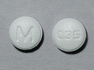 This is a Tablet imprinted with M on the front, C35 on the back.